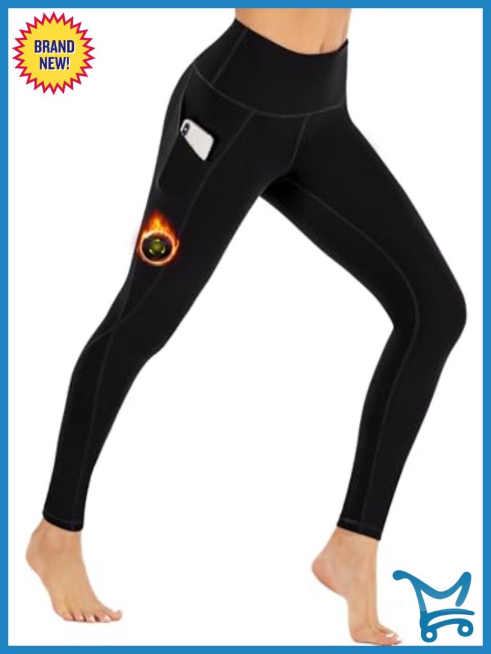 Fleece Lined Leggings Heat-tech Thermal Winter Tights with Pockets